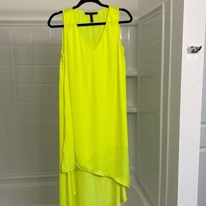 BCBG Hi Lo Dress, XS Neon Green/Yellow